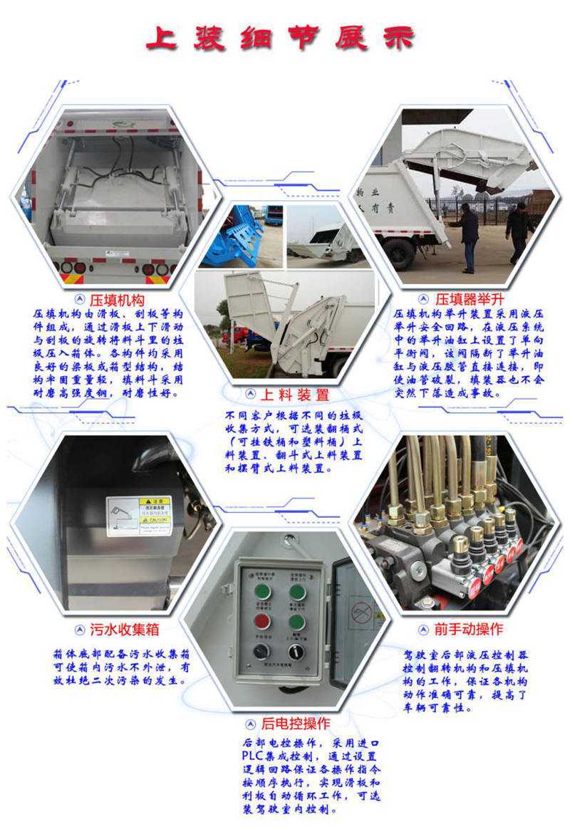 国六多利卡8方压缩垃圾车